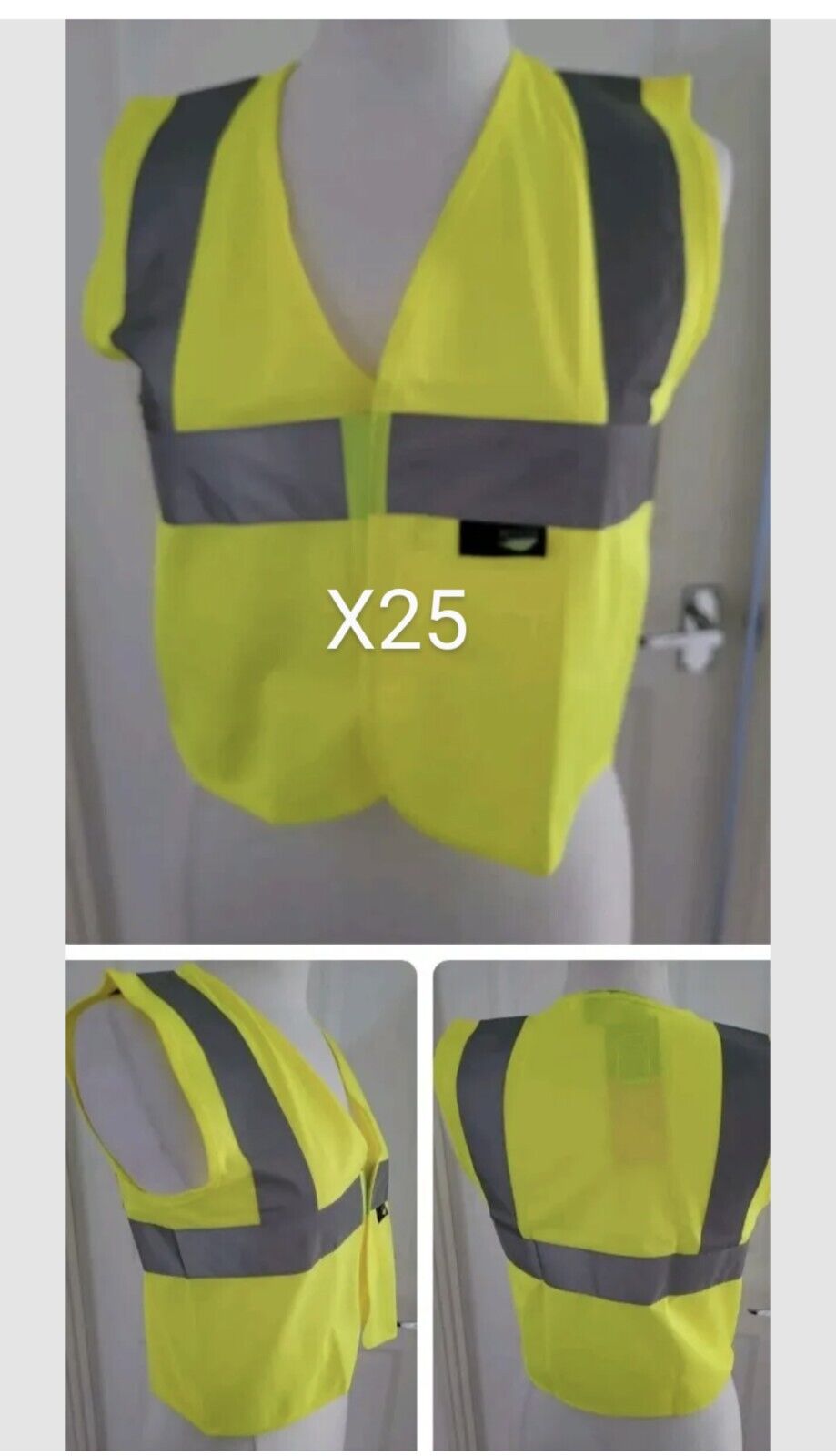 25 X Hi Vis Vest Children's Size 4-6 YEARS