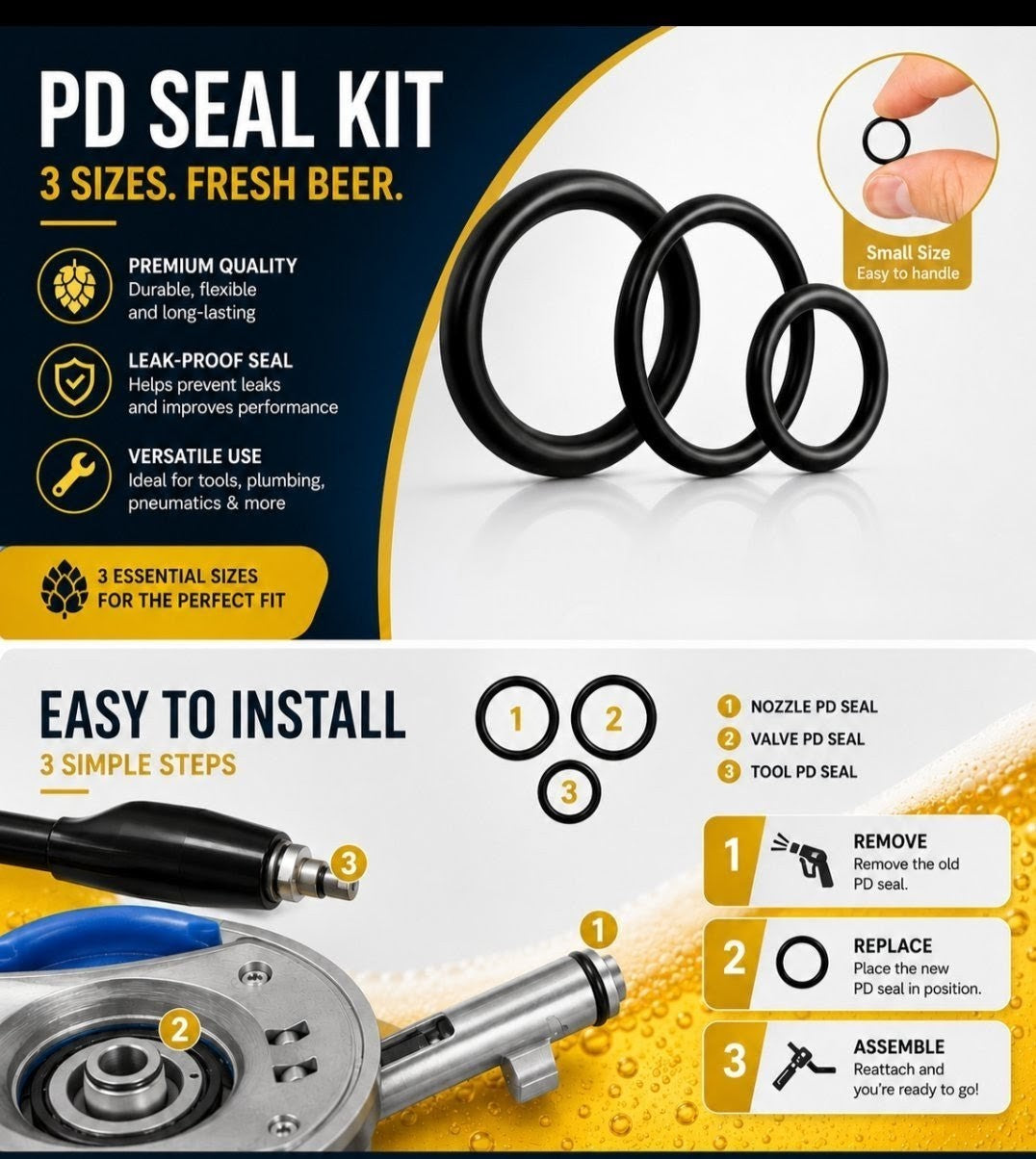 Perfect Draft PD Spare Seals UK STOCK Set 3 Same Day Despatch !!.. UK STOCK!