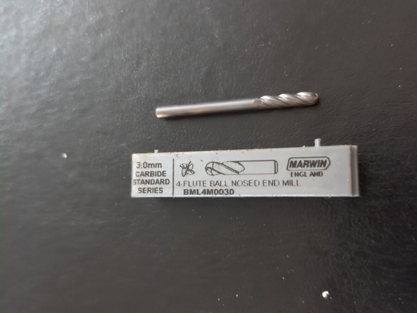 3mm Carbide Slot Drill 4 Flute x 38mm Ball Nose Marwin