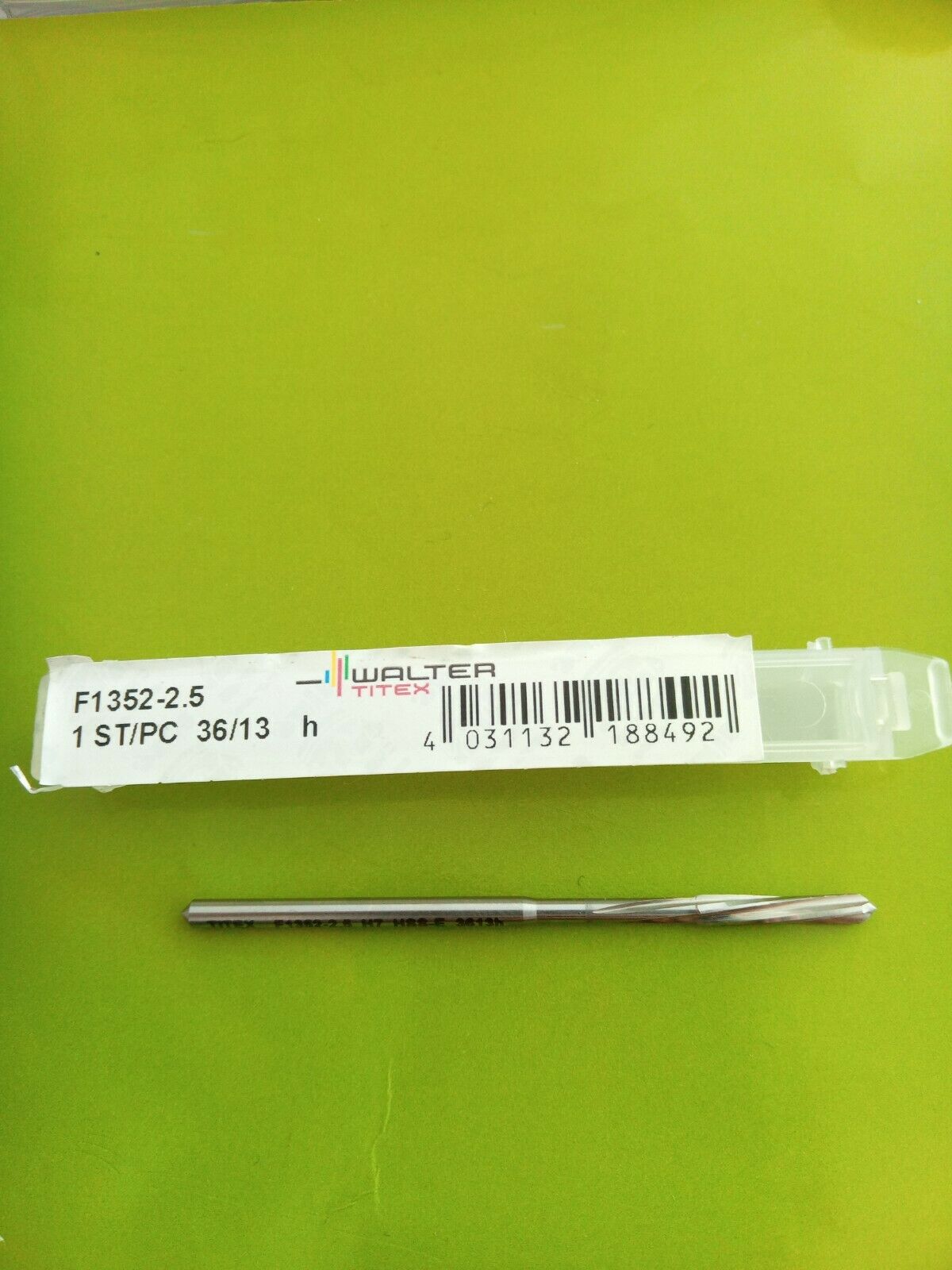 Straight Shank Machine Reamer 2.5mm H7 Cobalt- Titex/Walter Brand