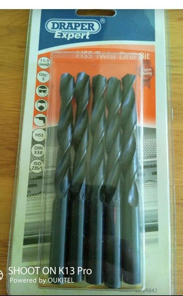 Drill Bits HSS 10 X 9.5mm Diameter5 X 11.5mm Diameter,3 X 10.2mm Diameter