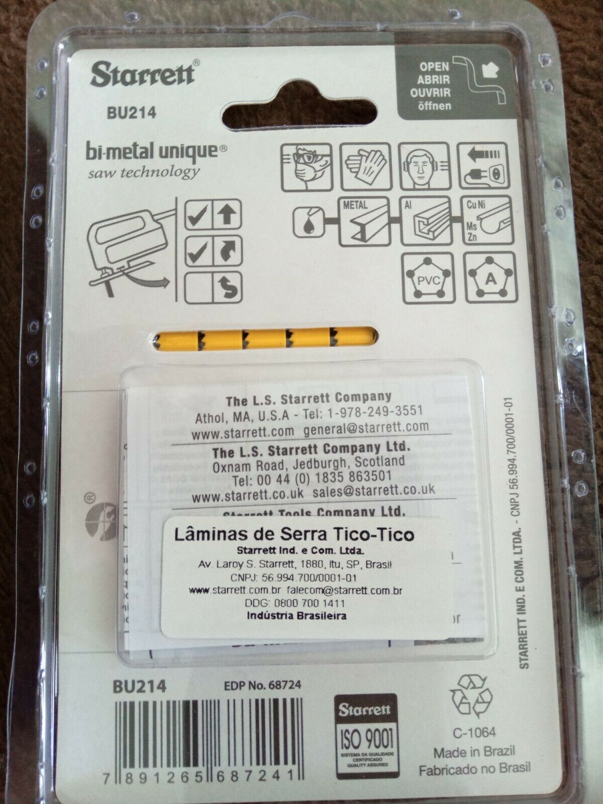 PACK Starrett BU214 Jigsaw Blades(5)For Copper,Steel,Zinc, Plastics.