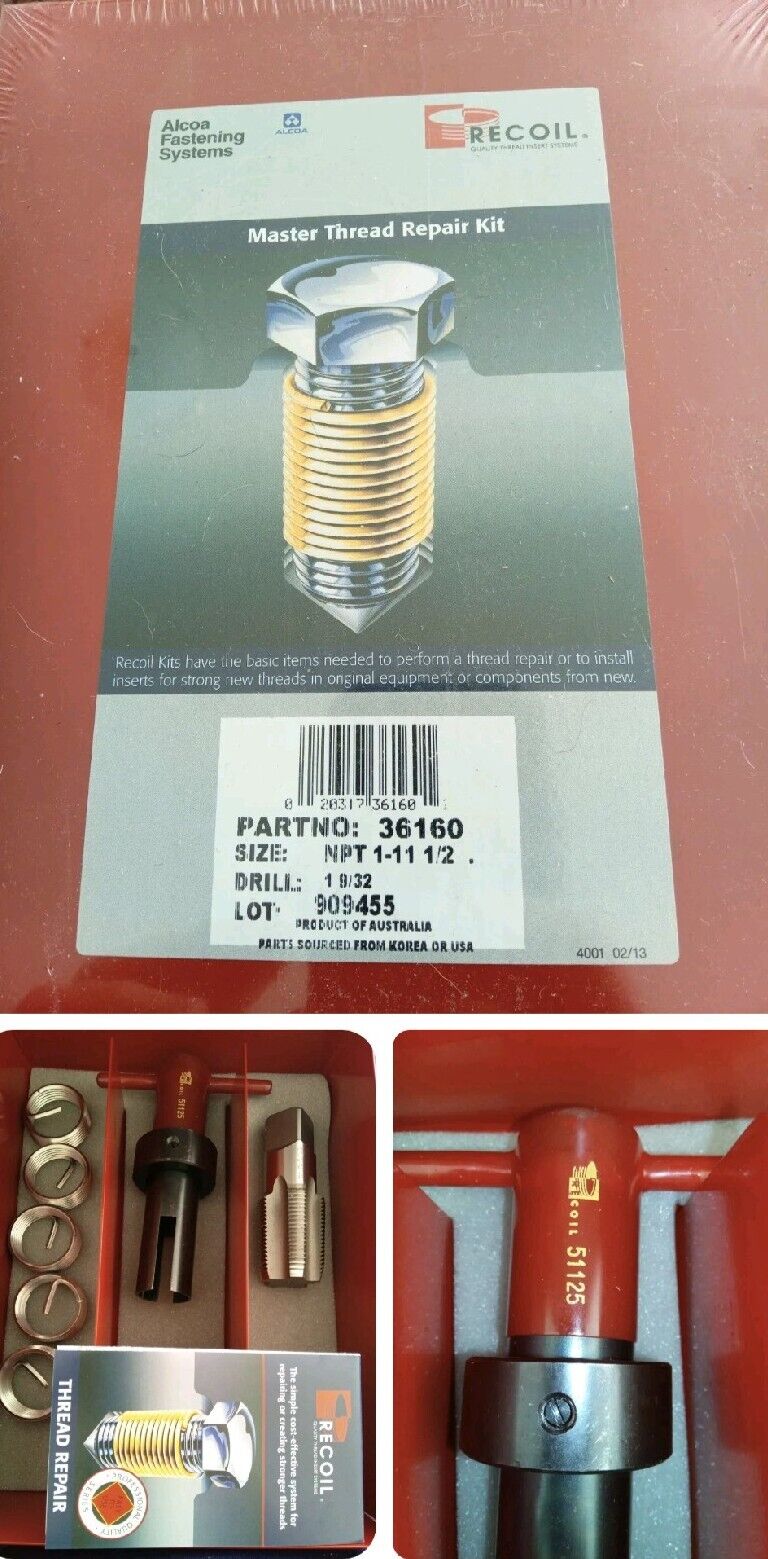 Recoil Wire Thread insert Repair Kit 1.1/2" NPT 36160. In stock