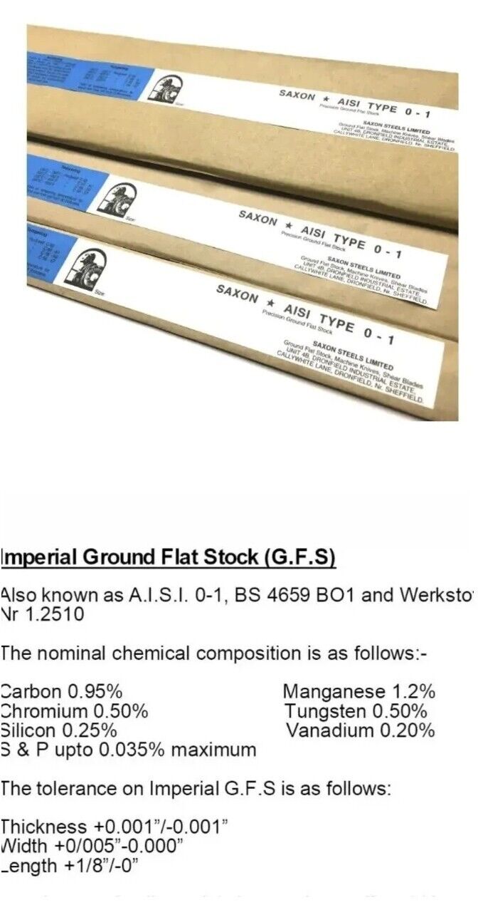 Ground Flat Stock 4" x 1/16"  x 18" Price per piece