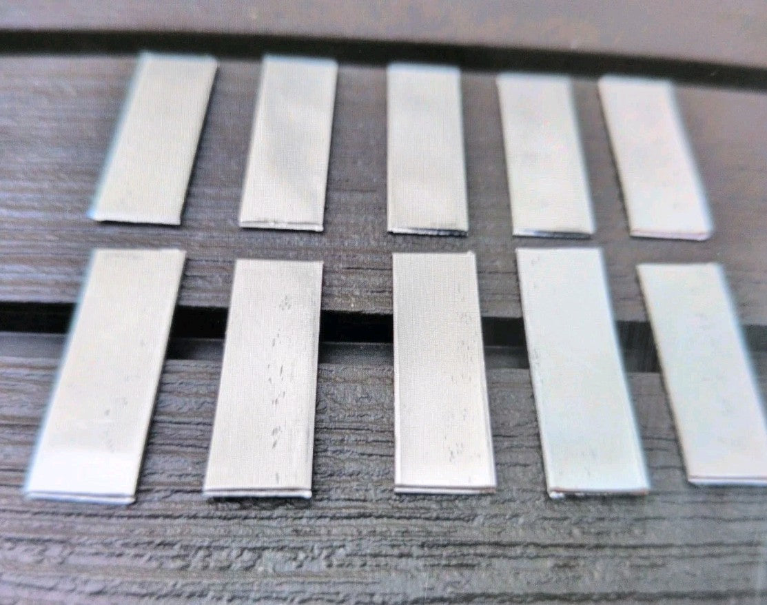 Aluminium Anode Set (Pk 10) For Electroplating Solutions. 30 X 10 X 1mm.