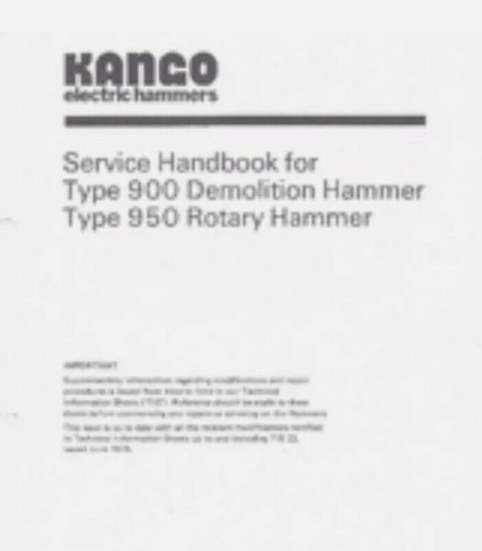 Kango 900/950 Service Manual ... pdf file by email
