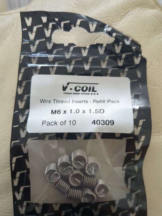 Helicoil Type Inserts. M6 X 1 (1.5D) Pack 10