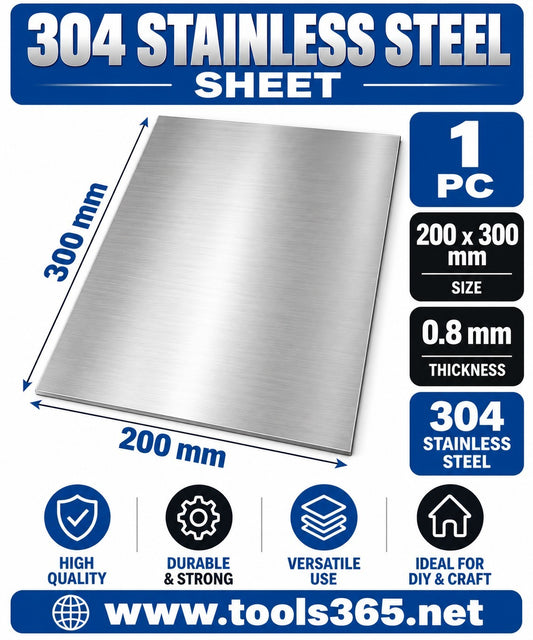 1 Piece 304 Stainless Steel, 200mm X 300mm X 0.8mm Thick 