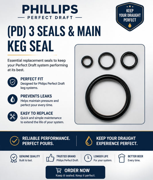 PD Main Seal(Upgraded) Phillips Draft Machine & 3 Smaller Seals. Complete Kit