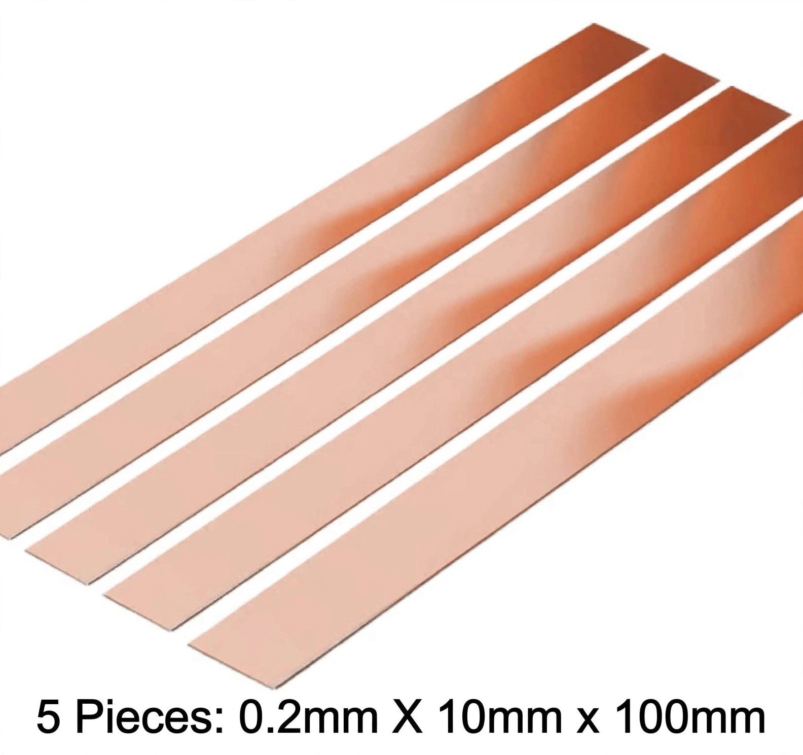 Copper Anode Strips (5) 0.2x10MMx100mm,For Copper Electroplating Etc. UK Stock!