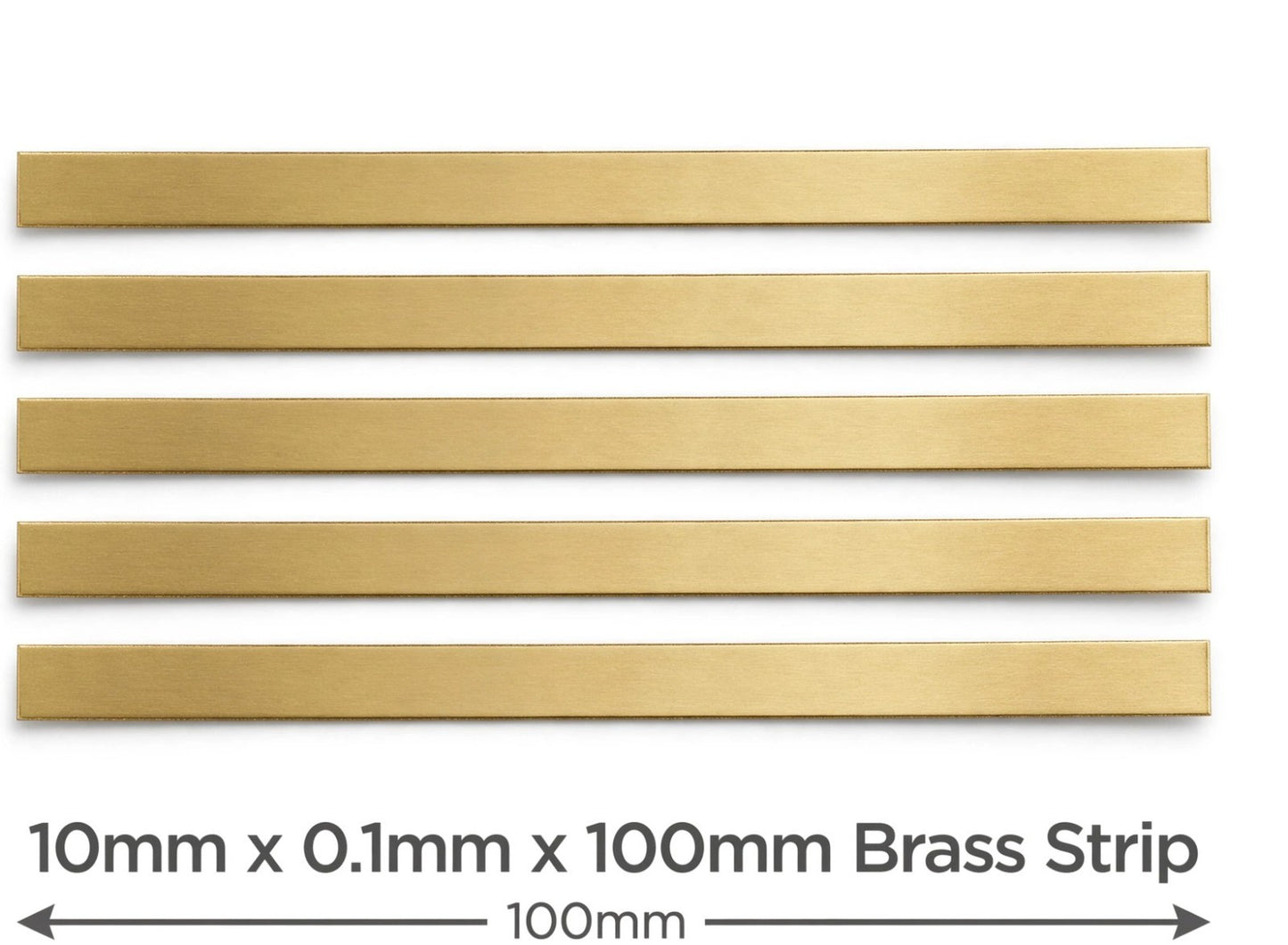 Brass Strips (10) 10mm X 0.1mmx100mm Long. UK Stock                     