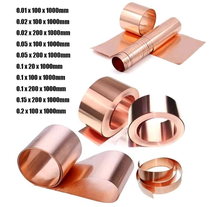 Copper Shim Stock 0.01 X 100 X 1000mm