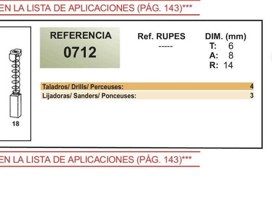 Rupes Carbon Brushes Ss70,Pn30,Pn30e,Nd13,Nd13r,Nd16,Nd13e