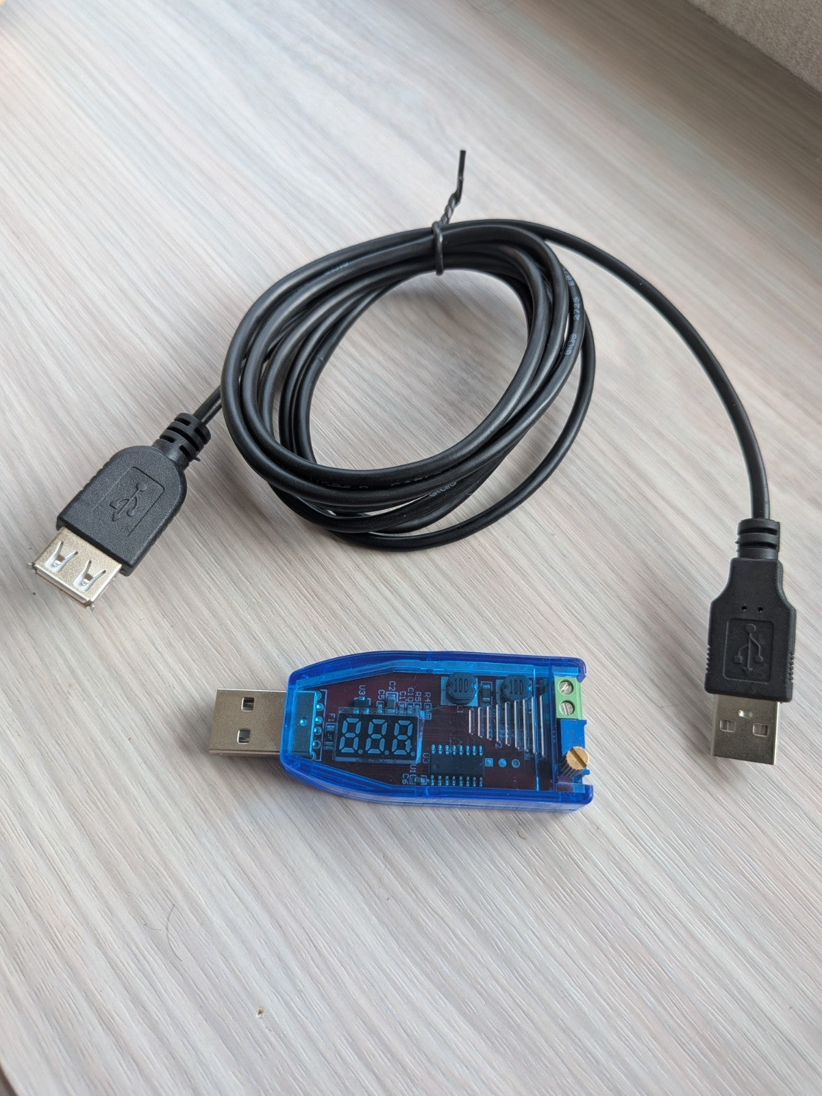 Usb Power Supply Variable, 1.2-24v output, With Extension Cable 1.8m
