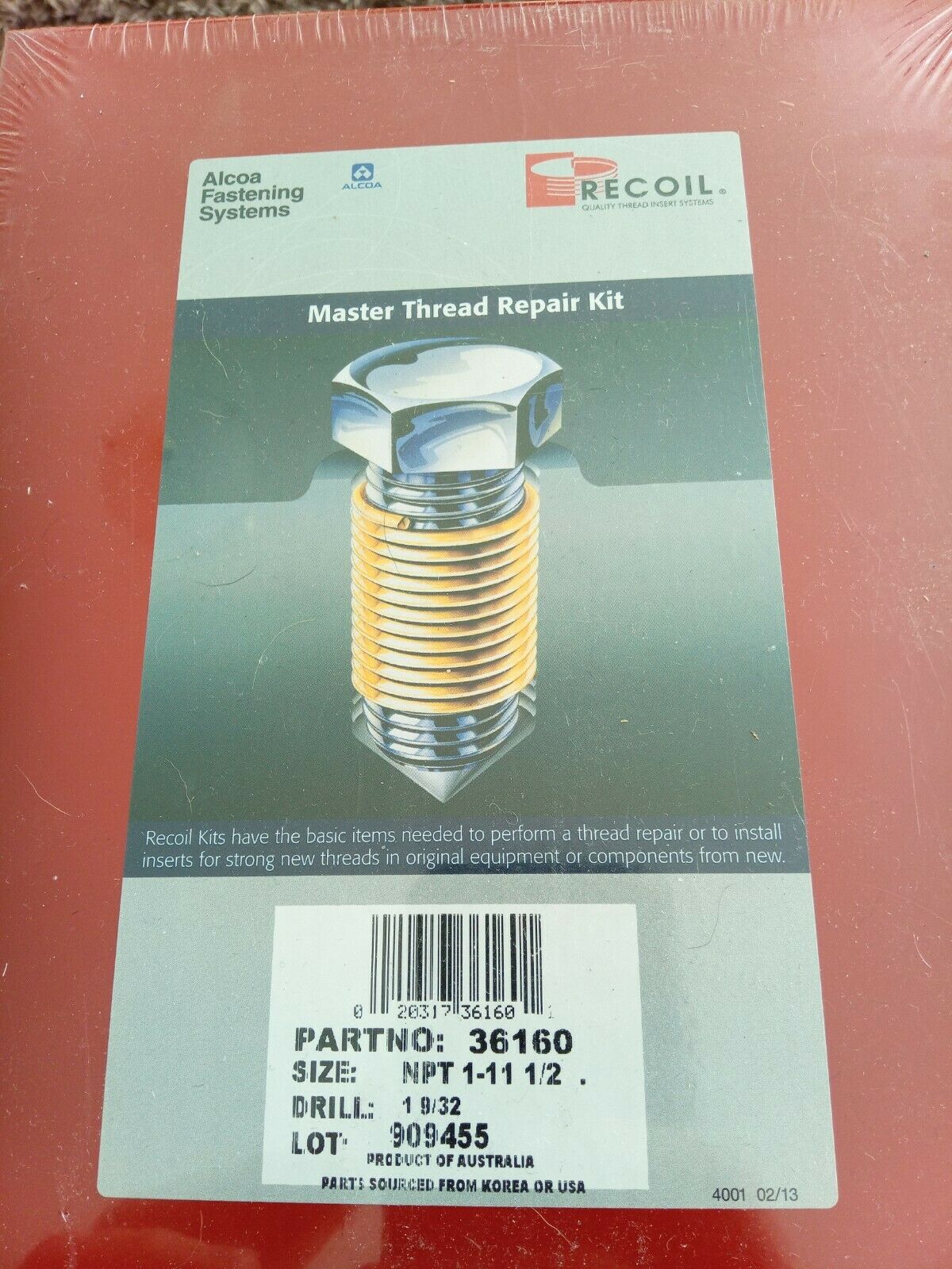 Recoil Wire Thread insert Repair Kit 1.1/2" NPT 36160