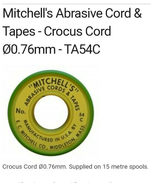 Mitchell's Crocus Abrasive Emery Cord 0.76mm x 15m