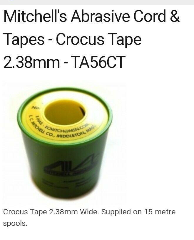 Mitchell's Crocus Abrasive Emery Tape 2.38mm x 15m